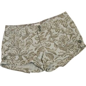 AEO Green Paisley Cuffed Shorts 4 Button Fly Size 8 100% COTTON